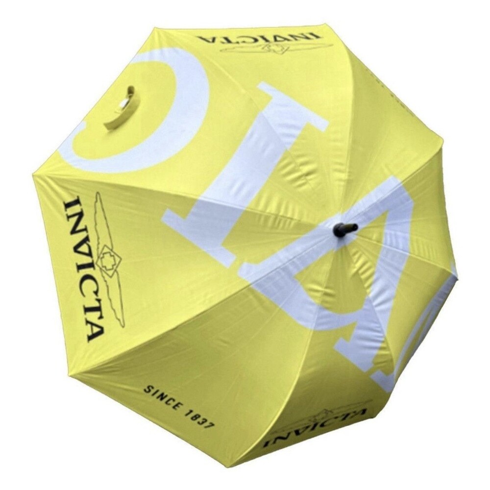 Invicta Men's Logo Compact/Folding Umbrella - Yellow White Black